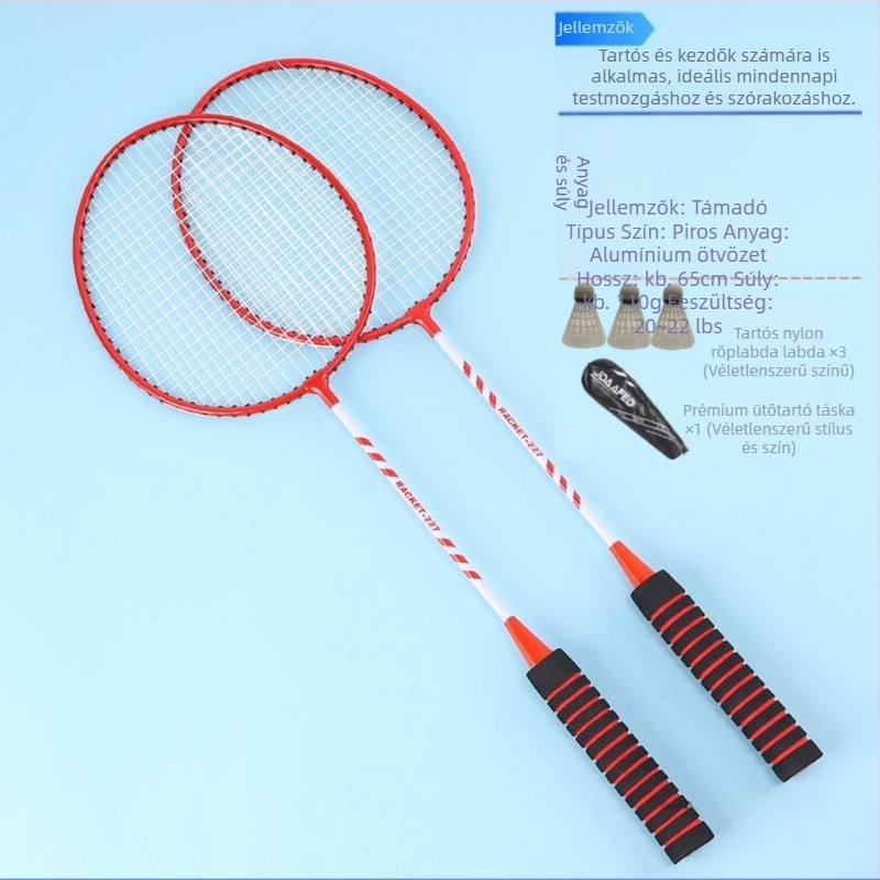 Felnőttek és fiatalok számára magas rugalmasságú tollaslabda rakéta, autentikus és tartós, támadó stílusú, edzőlabda belefoglalva