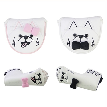 Golfputter fedél karikatúra Samoyed mintával, L-formájú mágneses csat, vízálló és porálló