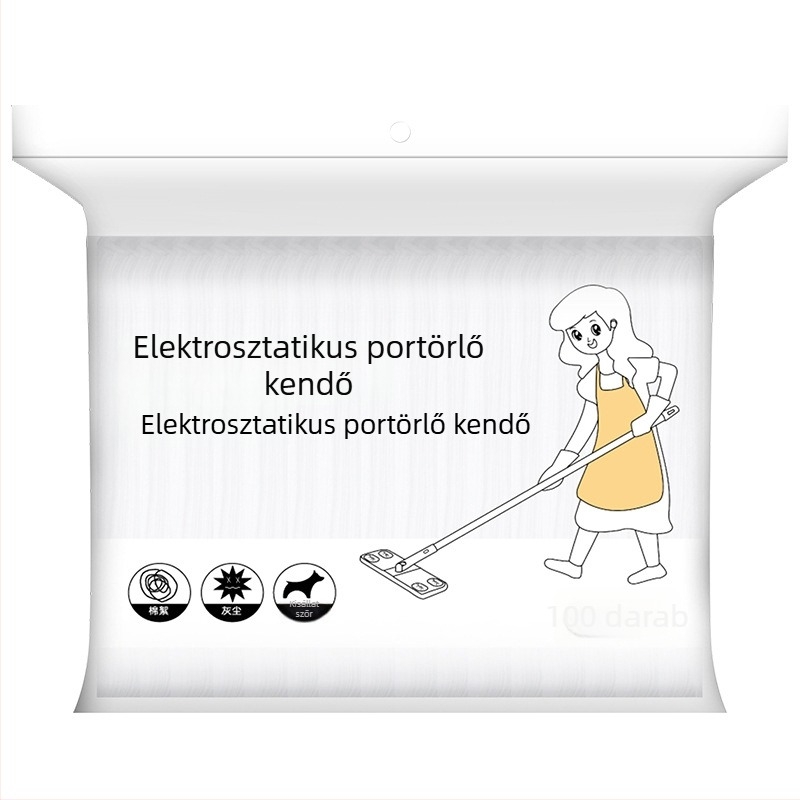 Elektrostatikus porszedő papírmopp – egyszer használatos, lapos mop otthoni tisztításra