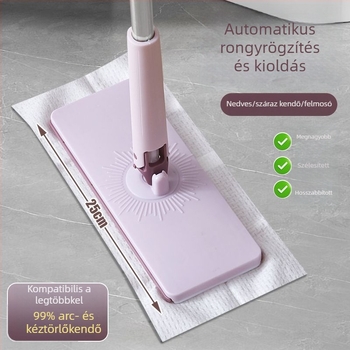 Kéz nélküli mop automatikus tolás-nyomás funkcióval és újrahasználható kendővel a padló tisztításához és a por eltávolításához