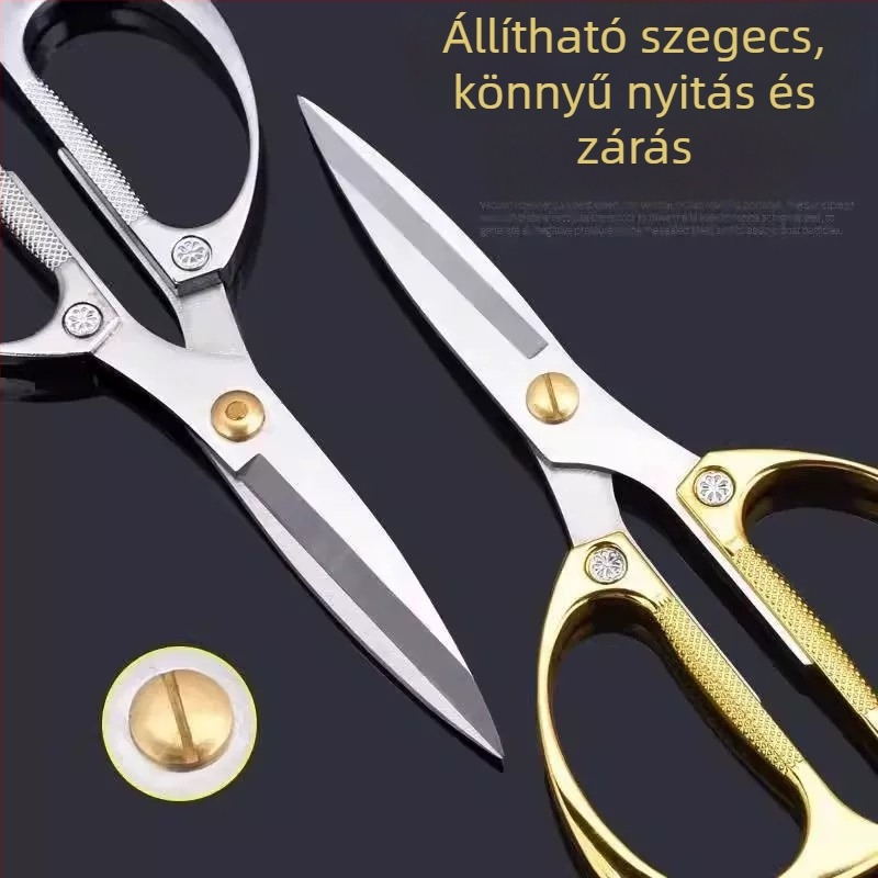Rozsdamentes acélból készült konyhai olló, háztartási és többfunkciós vágóeszköz
