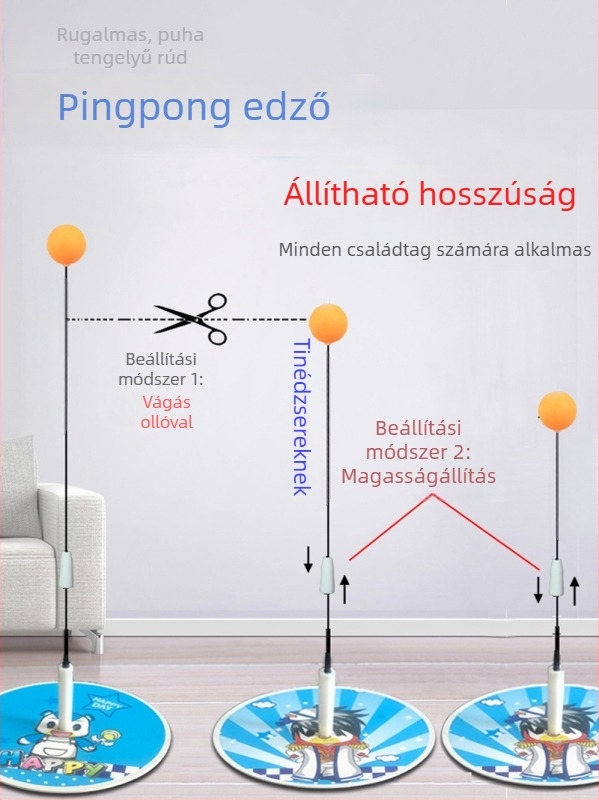 Otthoni asztalitenisz-edző gyerekeknek Nezha motívummal és látás-edzővel