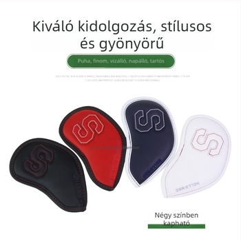9 darabos PU vízálló golfo vasfejvédő sapka készlet, nagy számjegyekkel