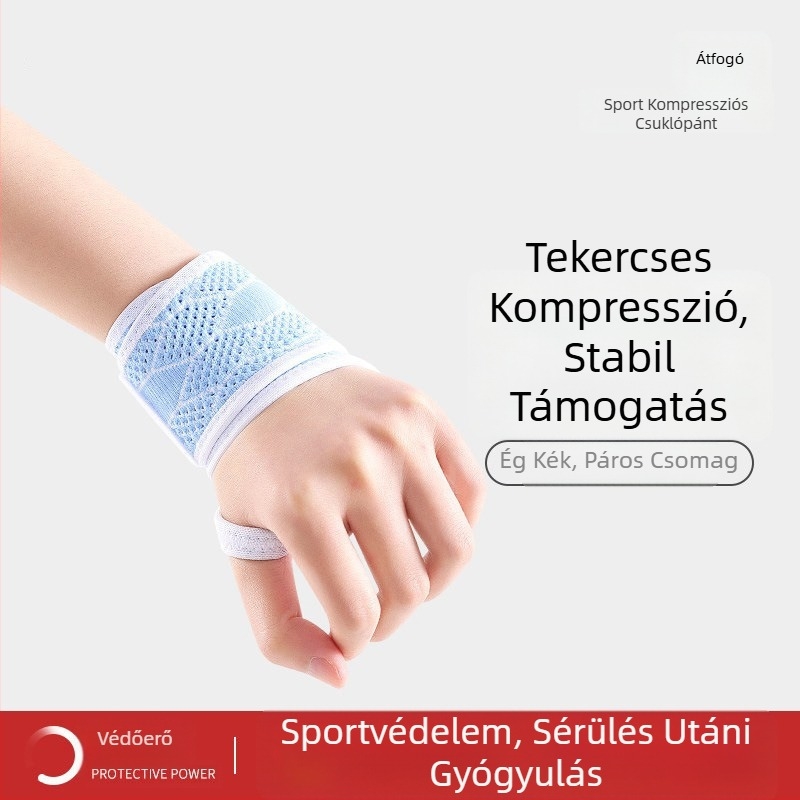 Többfunkciós sportcsuklóvédő, izzadságszívó, integrált védelemmel, kosárlabdához, edzéshez és futáshoz
