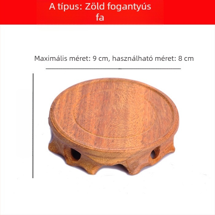 Kör alakú tömörfa alap gyökérfaragással Yixing agyag teáskanna és kőváza számára