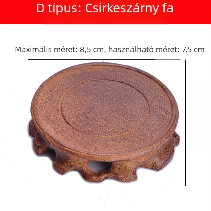 Kör alakú tömörfa alap gyökérfaragással Yixing agyag teáskanna és kőváza számára