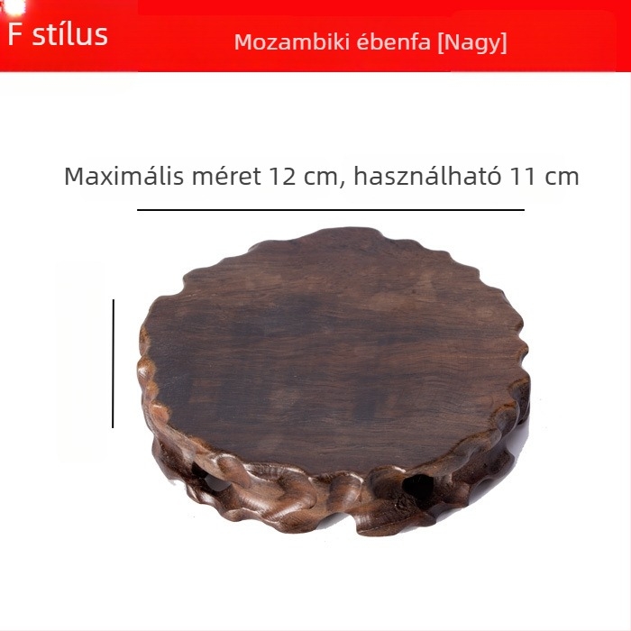 Kör alakú tömörfa alap gyökérfaragással Yixing agyag teáskanna és kőváza számára
