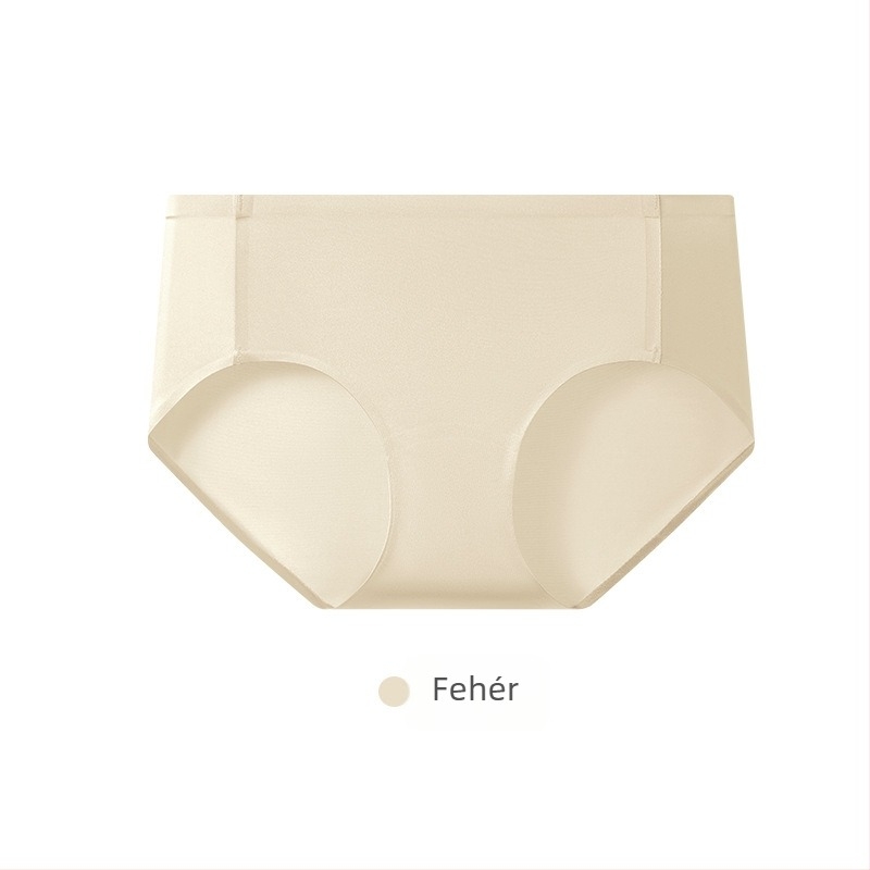 Női seamless nylon alsónemű, középmagasságú, antibakteriális és lélegző, Ice Silk felületű finisz, intim résznél mulberry selyem bélés