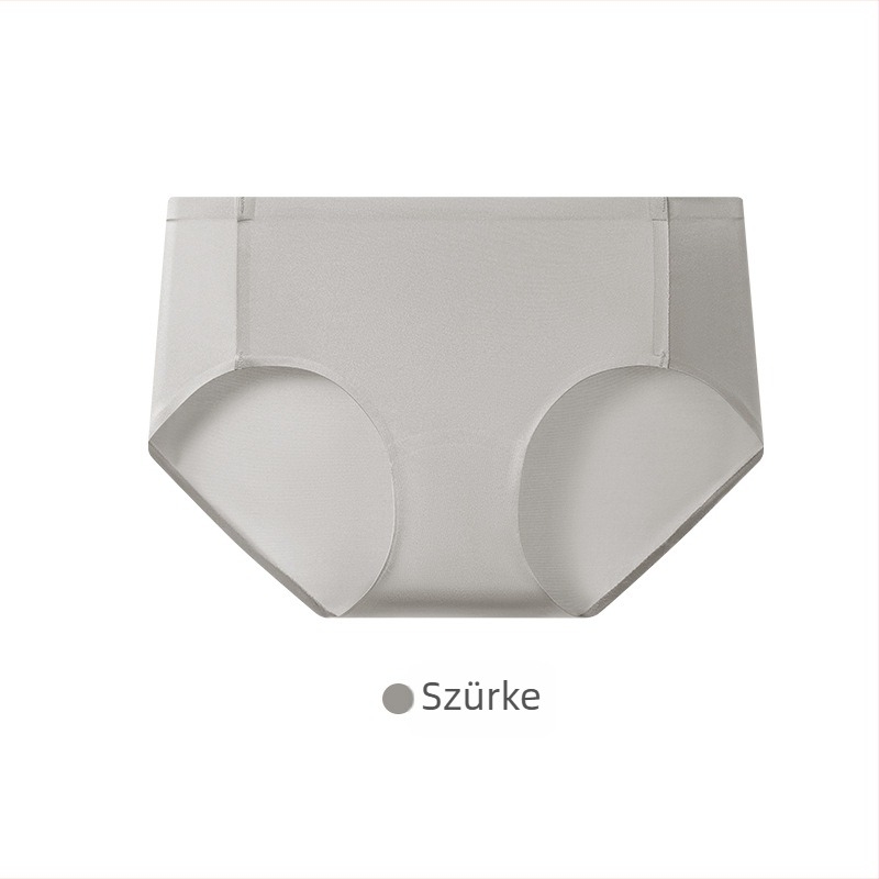 Női seamless nylon alsónemű, középmagasságú, antibakteriális és lélegző, Ice Silk felületű finisz, intim résznél mulberry selyem bélés