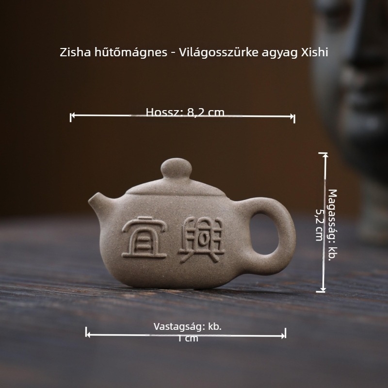 Yixing lila agyag teáskanna hűtőmágnes, mágneses hátsó résszel – kreatív tea pet dísz