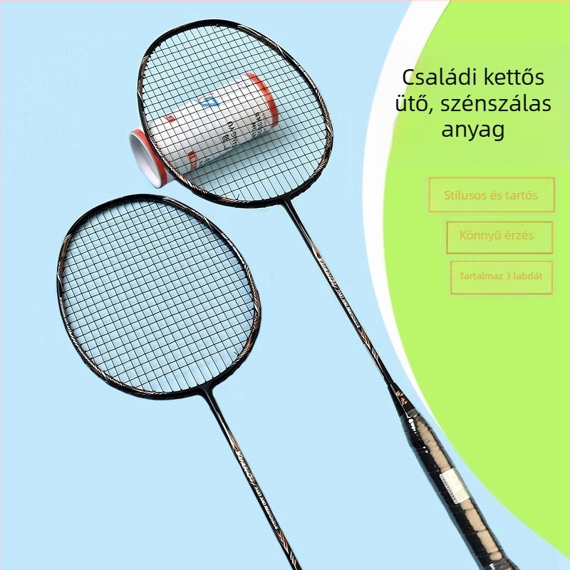 Két darabos könnyű 4U karbon badmintonütő készlet felnőtteknek