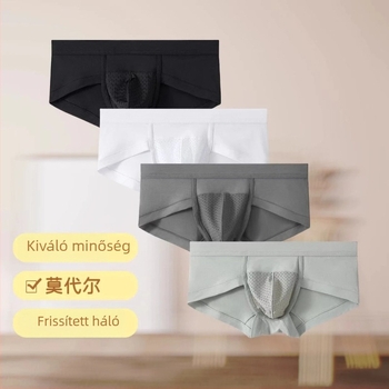 3 db férfi modal alsónemű, nagy méret, lélegző, nedvességelvezető, hálós, vékony pamut