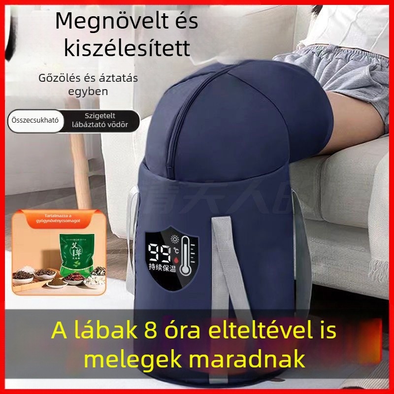 Lábszárakig érő mély lábfürdő vödör, hordozható otthoni használatra, emelt kivitel, izolált.