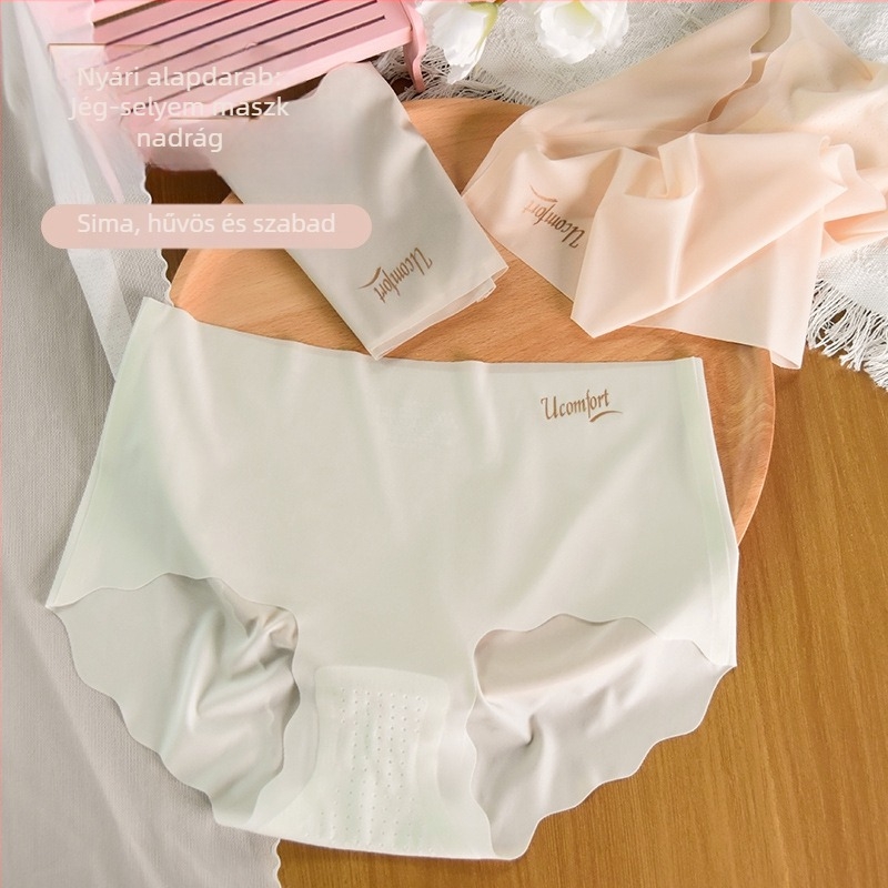 Női vékony, láthatatlan bugyi ice silk anyagból, varrás nélküli, kényelmes és lélegző