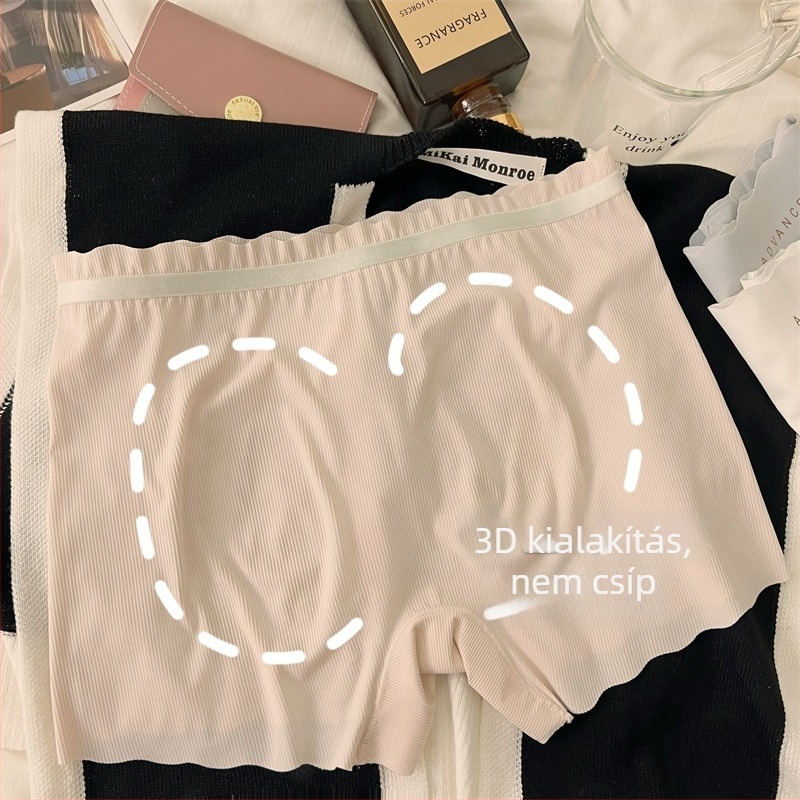Női nyári varrat nélküli ice silk két az egyben alsó, pamut betéttel
