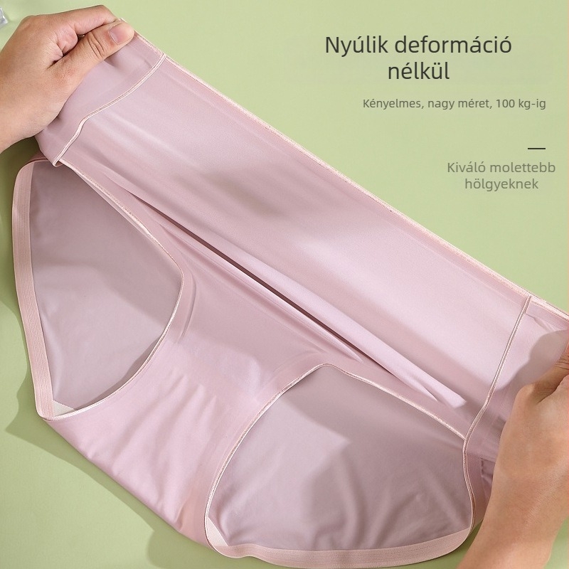 Nyári Ice Silk női alsónemű, nagy méret, varrat nélküli, egy darabból álló, egyszerű, kényelmes, lélegző, gyorsan száradó