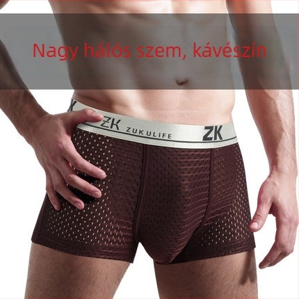 ZK márkájú férfi boxeralsónemű, Ice Silk anyag, lélegző hálós szövés, nagy méret