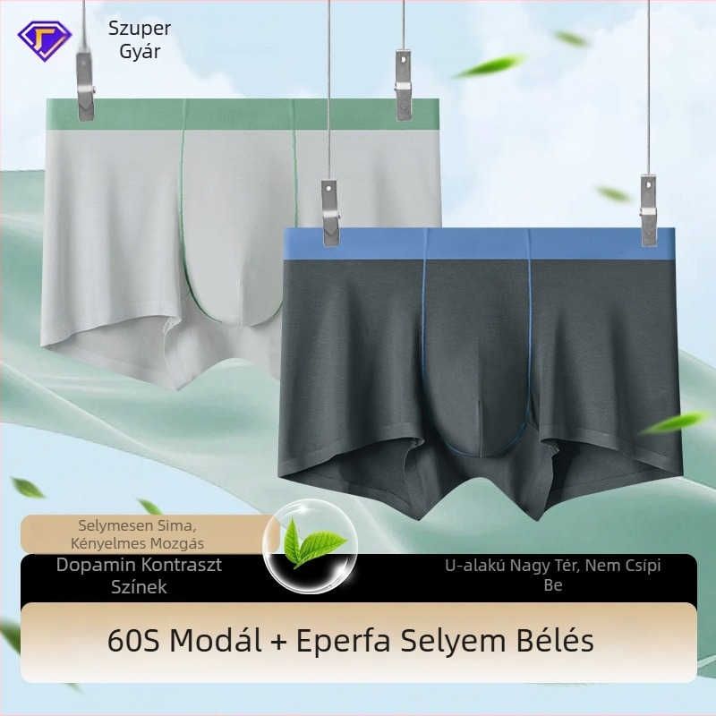 Modal férfi boxer briefs antibakteriális, varrats nélküli, lélegző, tiniknek