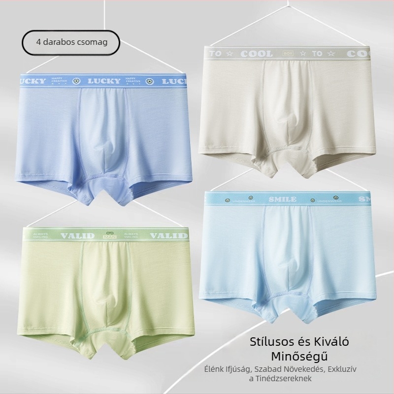 Ifjúsági boxeralsó, antibakteriális, légáteresztő modalból, 10A osztály, a fejlődési szakaszhoz