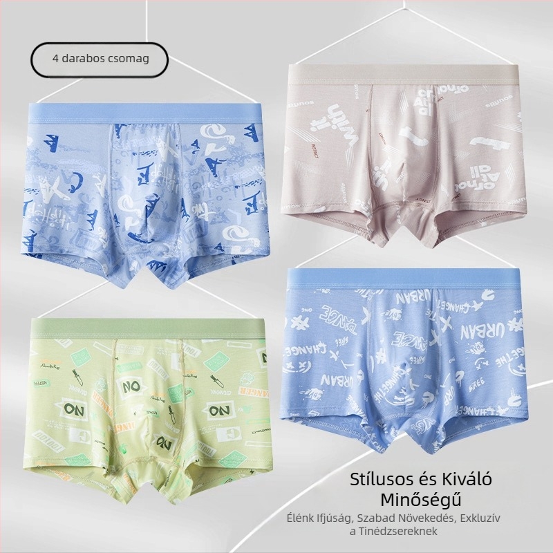 Ifjúsági boxeralsó, antibakteriális, légáteresztő modalból, 10A osztály, a fejlődési szakaszhoz