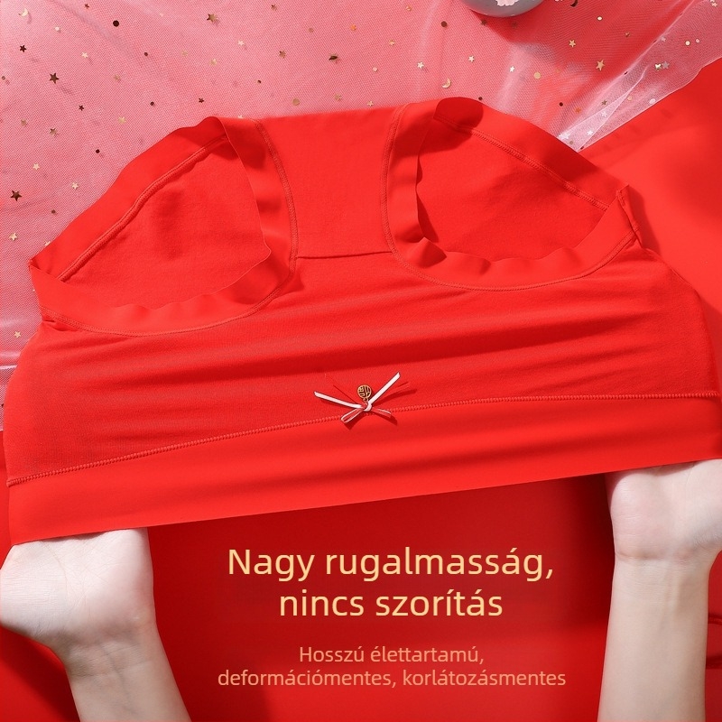 Piros női modal bugyi középmagas derekú, csípőre simuló fazon, Sárkány Éve, esküvői ajándék