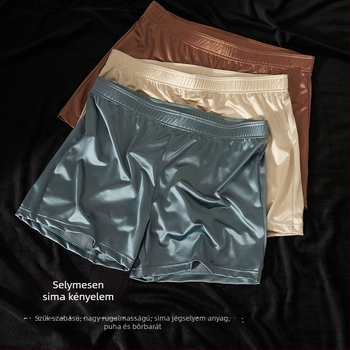 Férfi boxer brief, nagy méret, lélegző Ice Silk anyag, kényelmes otthoni nadrág