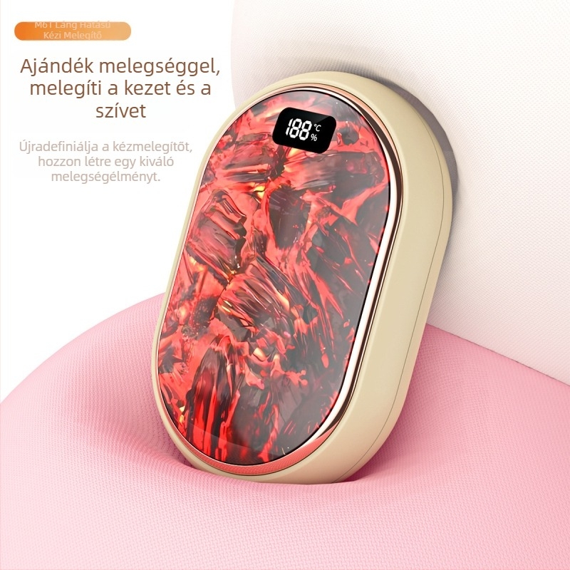 USB-s mini kézmelegítő digitális kijelzővel, beépített akkumulátorral 1200–2000 mAh, modell M61