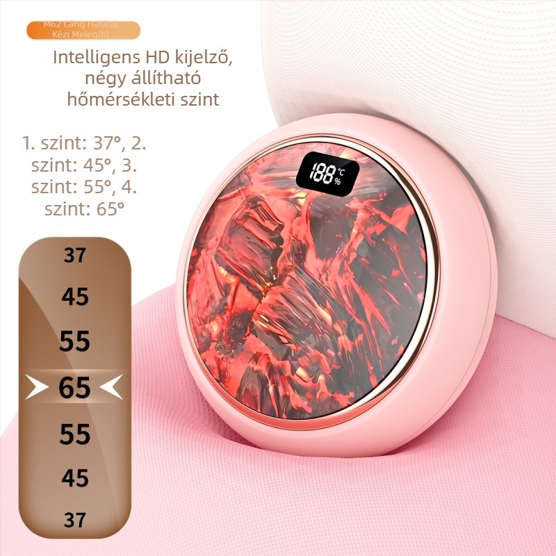 USB-s mini kézmelegítő digitális kijelzővel, beépített akkumulátorral 1200–2000 mAh, modell M61