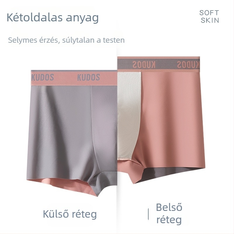 Férfi dupla oldalú boxeralsónemű, kényelmes és lélegző, antibakteriális ágyéktáji védelem tinédzserek számára.