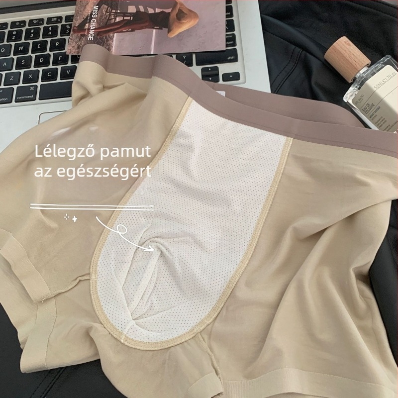60S modal plusz méretű férfi alsónemű, középmagas derék, légáteresztő, kontrasztos szín