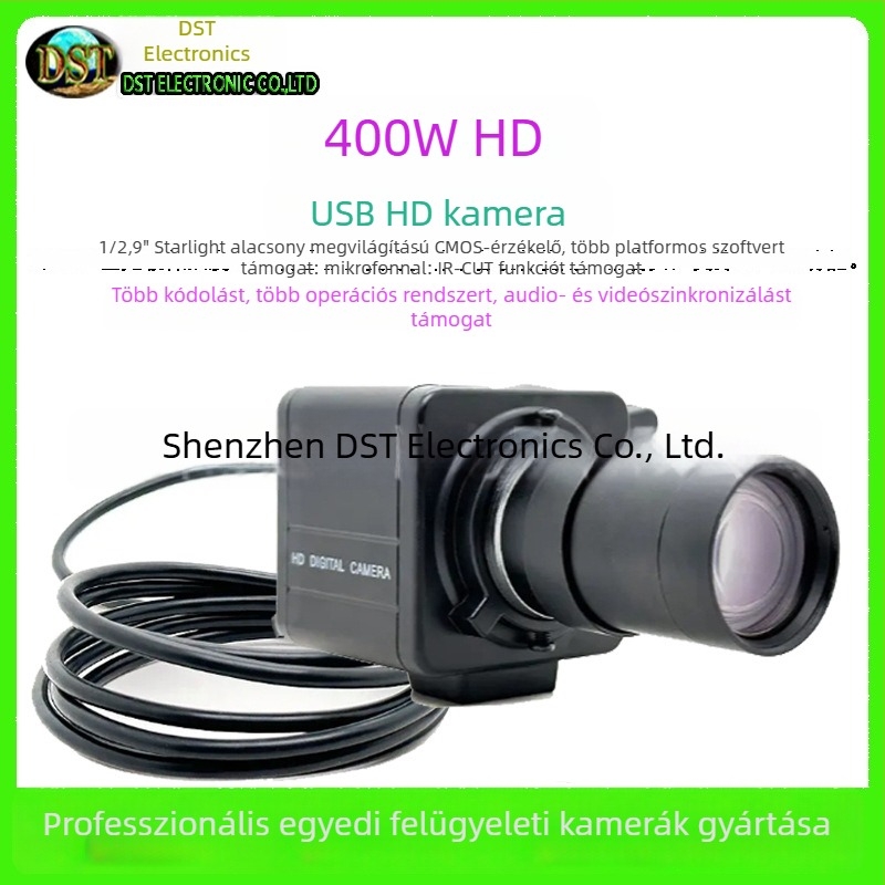 USB élő közvetítésű webkamera PC-hez, ipari kivitelű kamera konferenciákhoz és oktatáshoz, videohívások