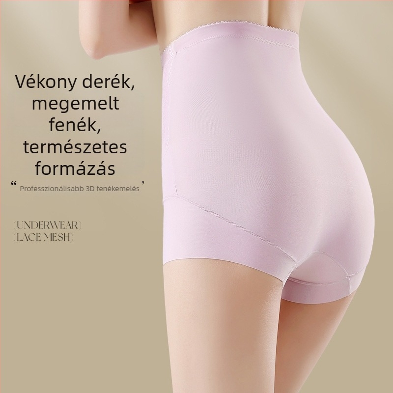 Nyári vékony, magas derekú hasformáló női alsónadrág nylonból, csipével, kényelmes és lélegző