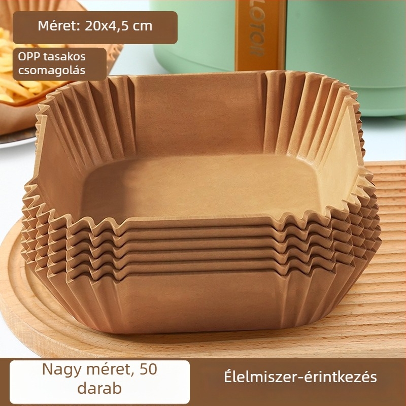 50 darab légsütőpapír olajfelszívó réteggel, szilikonolaj bevonattal, konyhai használatra