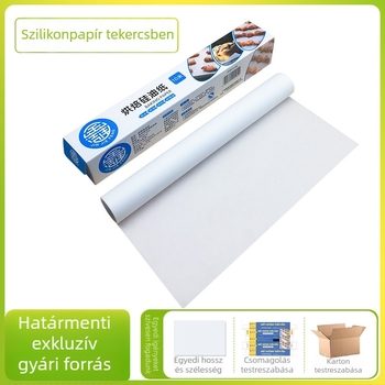 Élelmiszer-minőségű szilikon sütőpapír tekercsben, kétoldalas, olajfelszívó, ellenálló a magas hőmérsékletnek, sütőhöz és grillhez