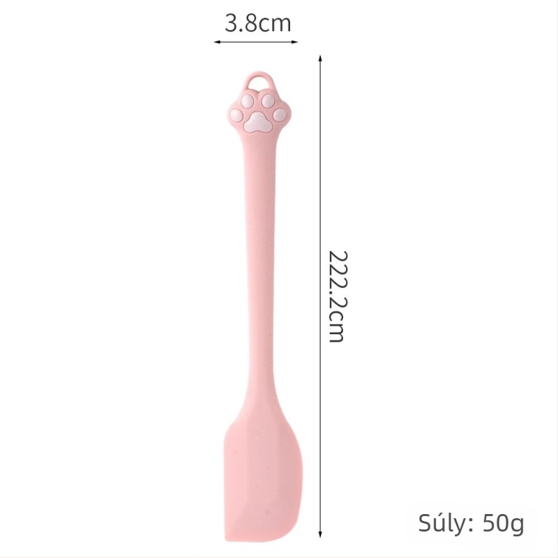 Macskapofa formájú szilikon spatula és olaj ecset sütéshez, tortákhoz és krémekhez