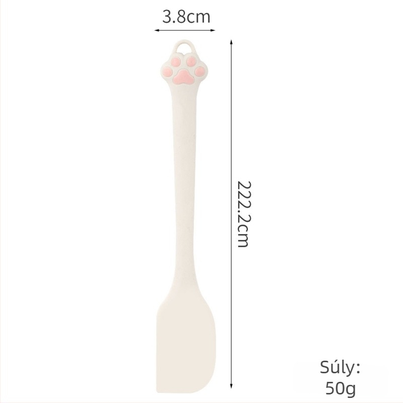 Macskapofa formájú szilikon spatula és olaj ecset sütéshez, tortákhoz és krémekhez