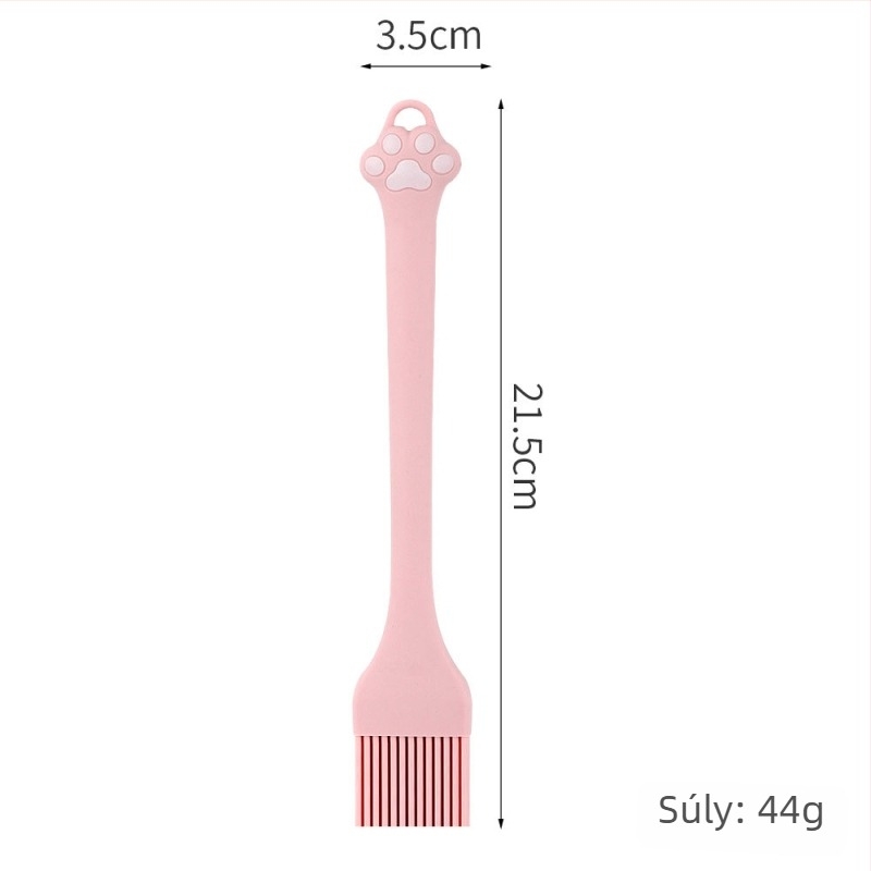 Macskapofa formájú szilikon spatula és olaj ecset sütéshez, tortákhoz és krémekhez
