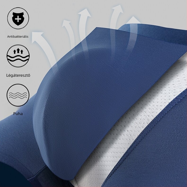 Férfi Tencel boxeralsónemű, lélegző ice silk anyag, antibakteriális ágyéki rész, egyszínű, középmagas derék