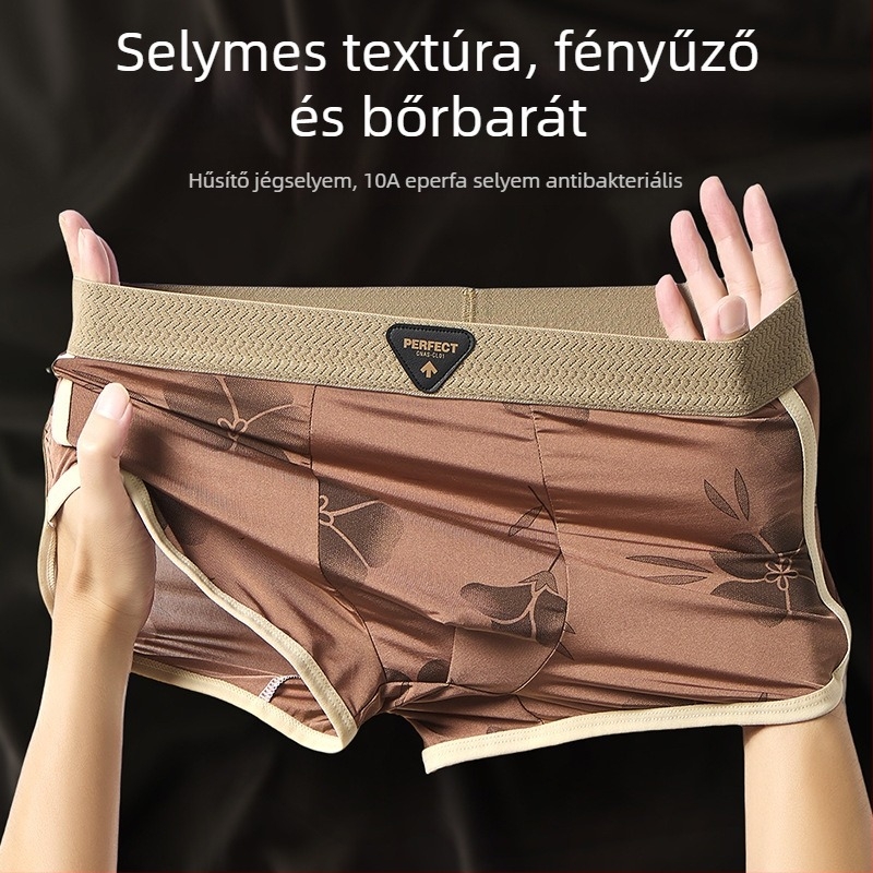 Férfi Ice Silk boxeralsónadrág, nyárra – luxus satin, selymes, lélegző, puha