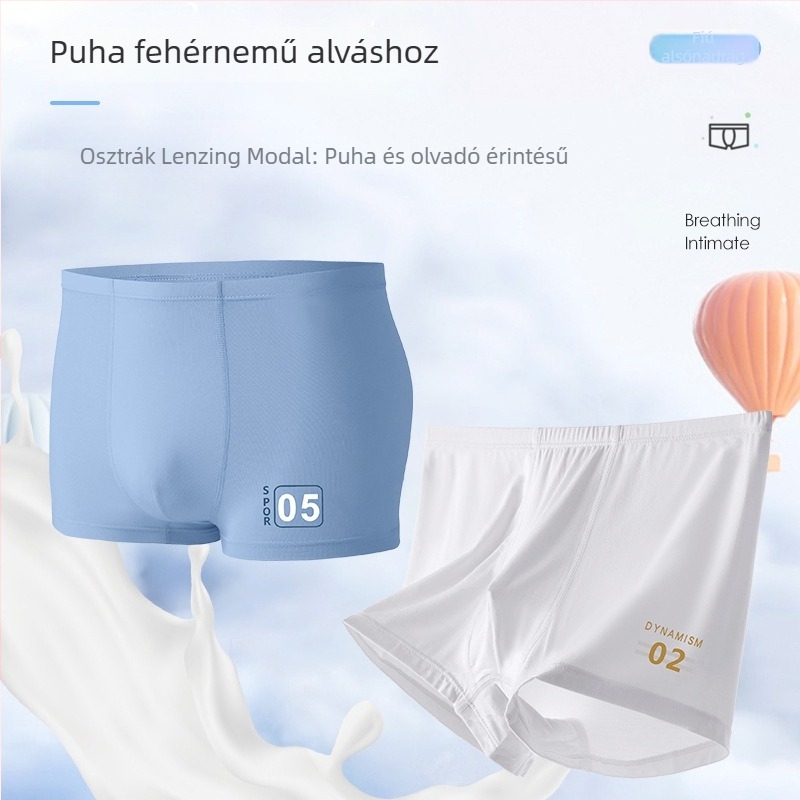 2 db modal anyagú antibakteriális boxernadrág tinédzser fiúk számára