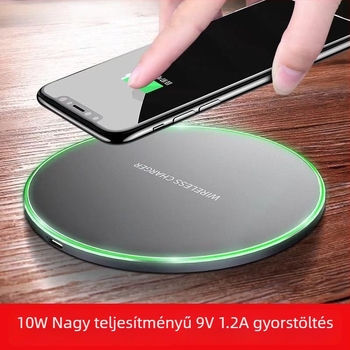 GY-68/X8 Matt felületű 10W vezeték nélküli töltőadó, alumíniumötvözet, gyors töltés