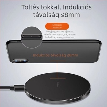 GY-68/X8 Matt felületű 10W vezeték nélküli töltőadó, alumíniumötvözet, gyors töltés
