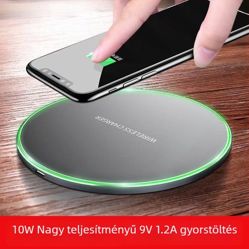 GY-68/X8 Matt felületű 10W vezeték nélküli töltőadó, alumíniumötvözet, gyors töltés