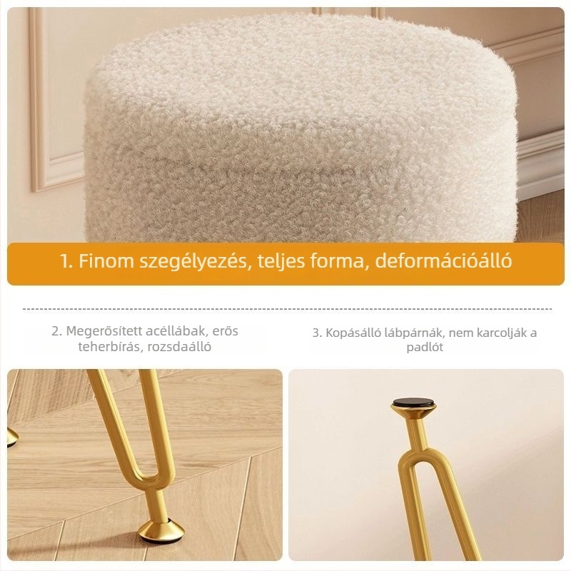 Sminkszék kompakt méretű helyiségekhez, sminkelésre és manikűrhöz, modern, minimalista dizájn, tárolóval