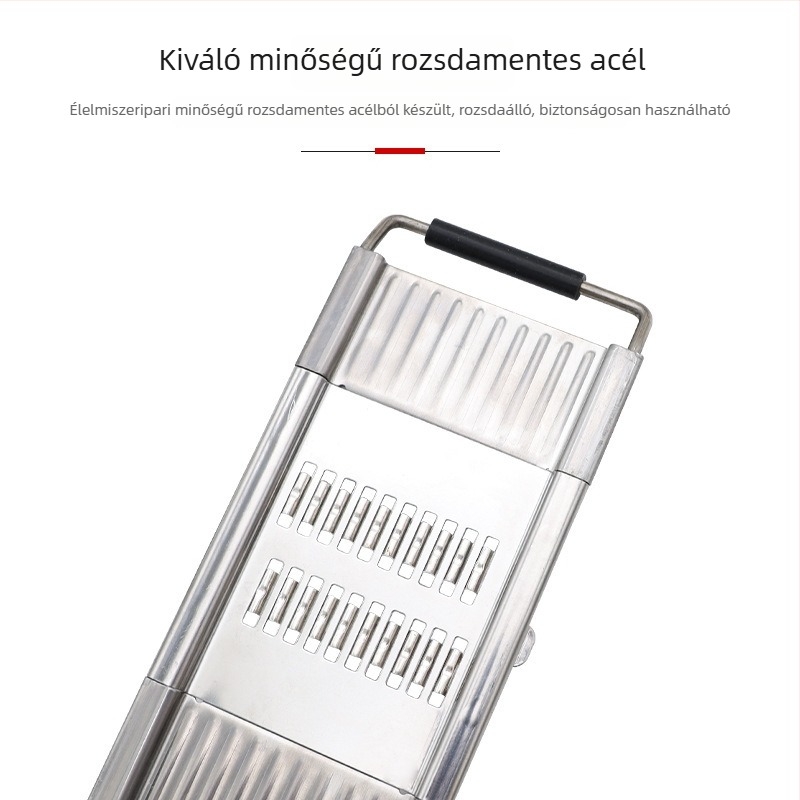 Rozsdamentes acélból készült, multifunkciós kézi zöldségvágó 3D vágás és reszelés funkcióval, kapcsolható retek reszeléséhez