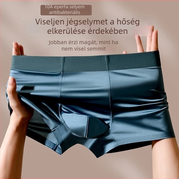 Férfi boxeralsó fényes satinból, ice silk anyagból, antibakteriális zóna, testközeli érzet