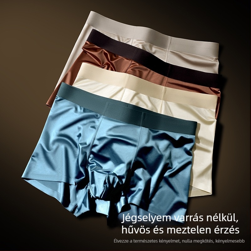 Férfi boxeralsó fényes satinból, ice silk anyagból, antibakteriális zóna, testközeli érzet