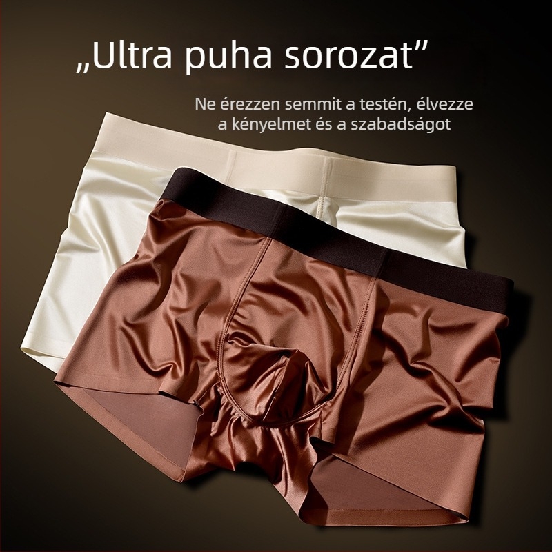 Férfi boxeralsó fényes satinból, ice silk anyagból, antibakteriális zóna, testközeli érzet