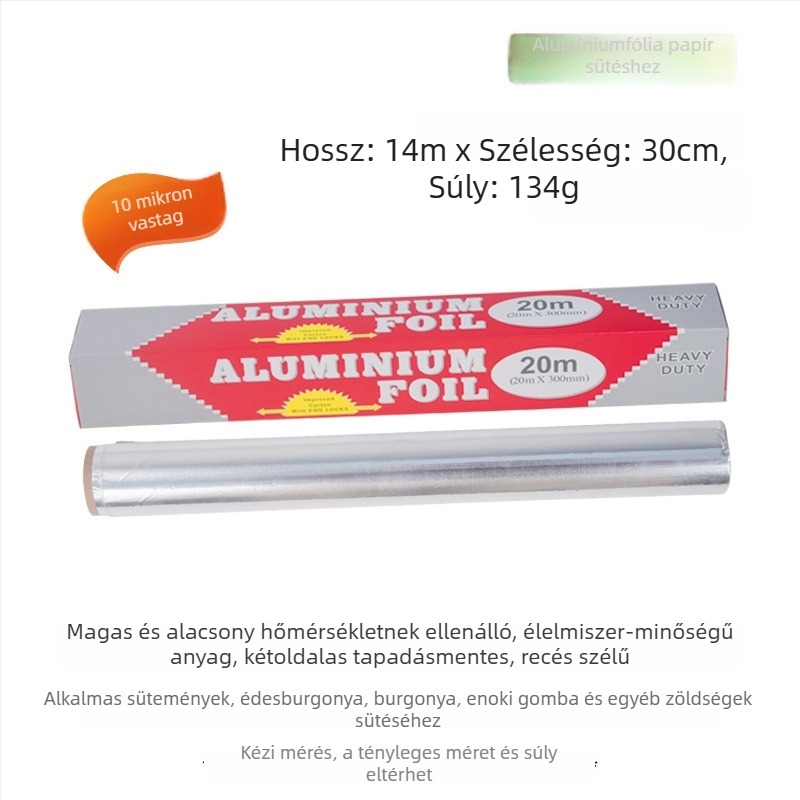 Háztartási sütőpapír olajat felszívó, szilikonnal bevont sütőpapír, sütőedény, serpenyő alátét, alumíniumfólia