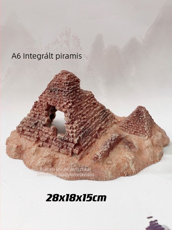 Gyantaszobor Buddha piramiform formában, akváriumi dekorációhoz